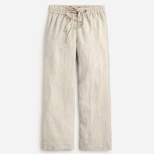 J.Crew Petite Wide-leg seaside pant in Flax linen